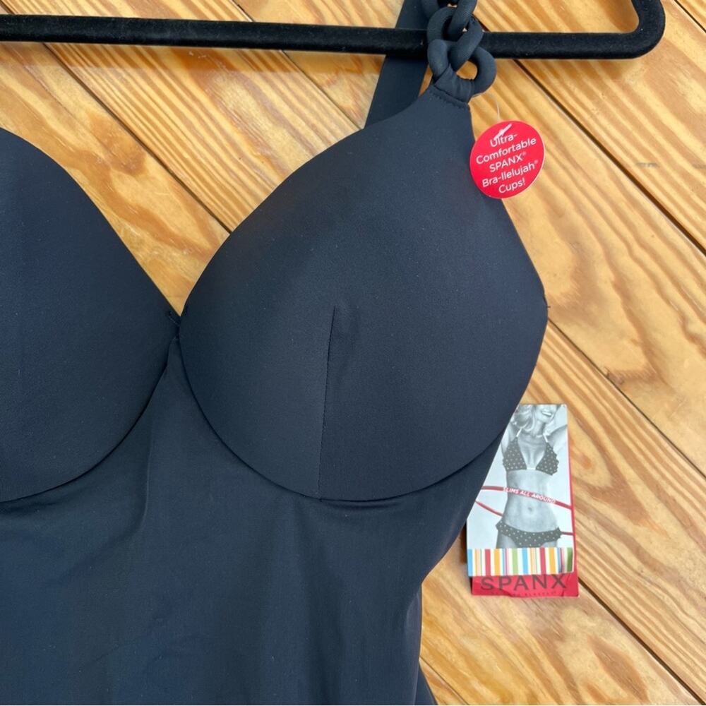 Spanx Bra-llelujah! One-Piece Underwire Swimsuit Black 6D/DD - Picture 4 of 10